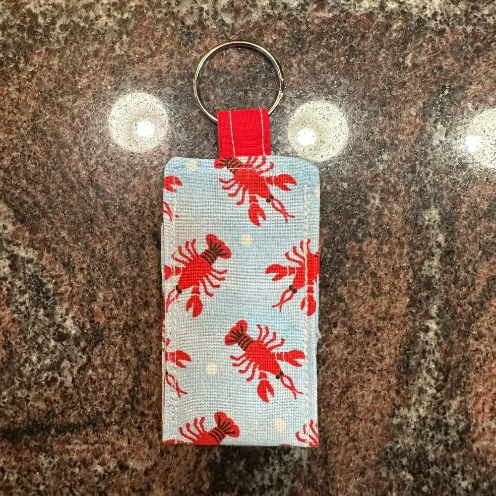 Handmade lip balm holder keychain- lobster design - Picture 3 of 4